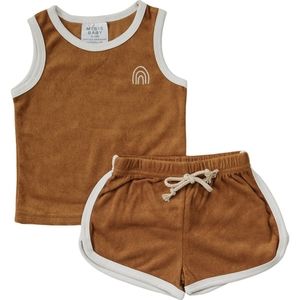 NWT Mebie Baby Mustard Terry Shorts Set